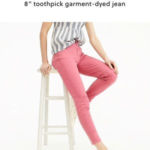 J. Crew toothpick pants, ankle, size 31. Pink.